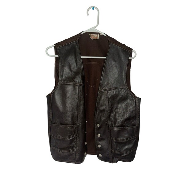 Vintage Harley-Davidson AMF Leather Vest Men’s M - Picture 2 of 15